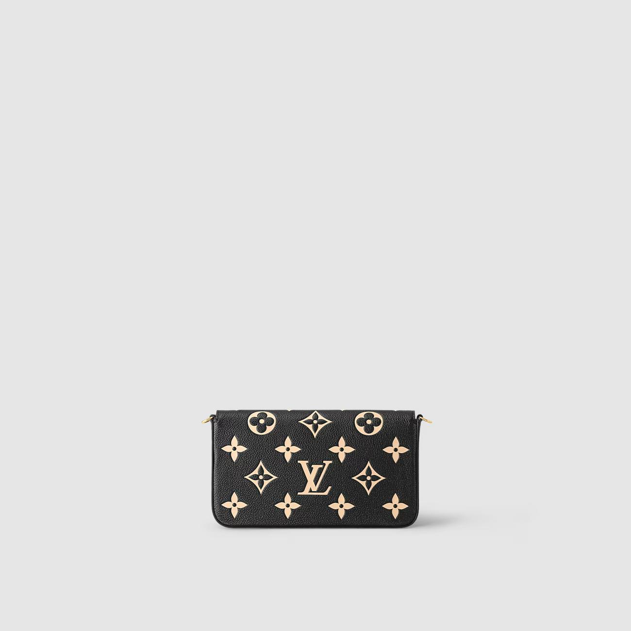 Túi Louis Vuitton Félicie Pochette Nữ Monogram Empreinte Đen Be